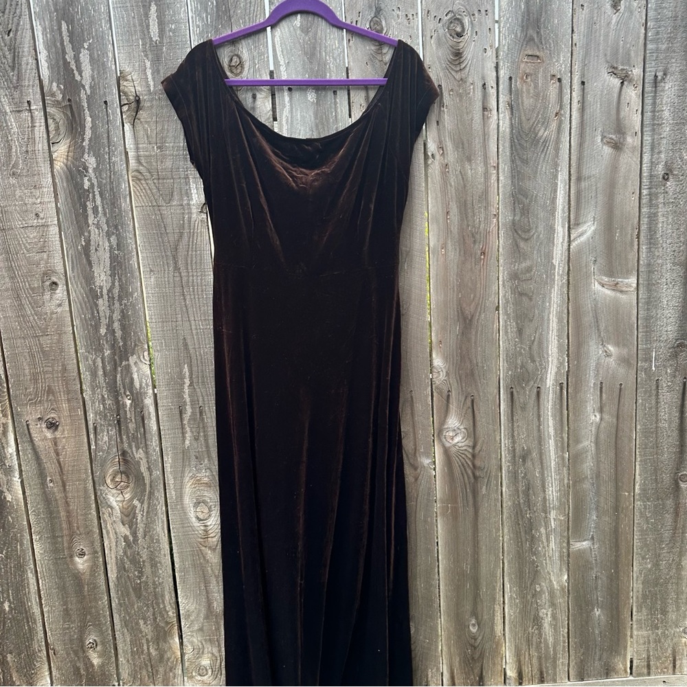Brown velvet Maxi Dress